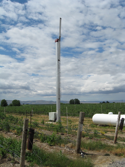 Frost protection in wine wind machine